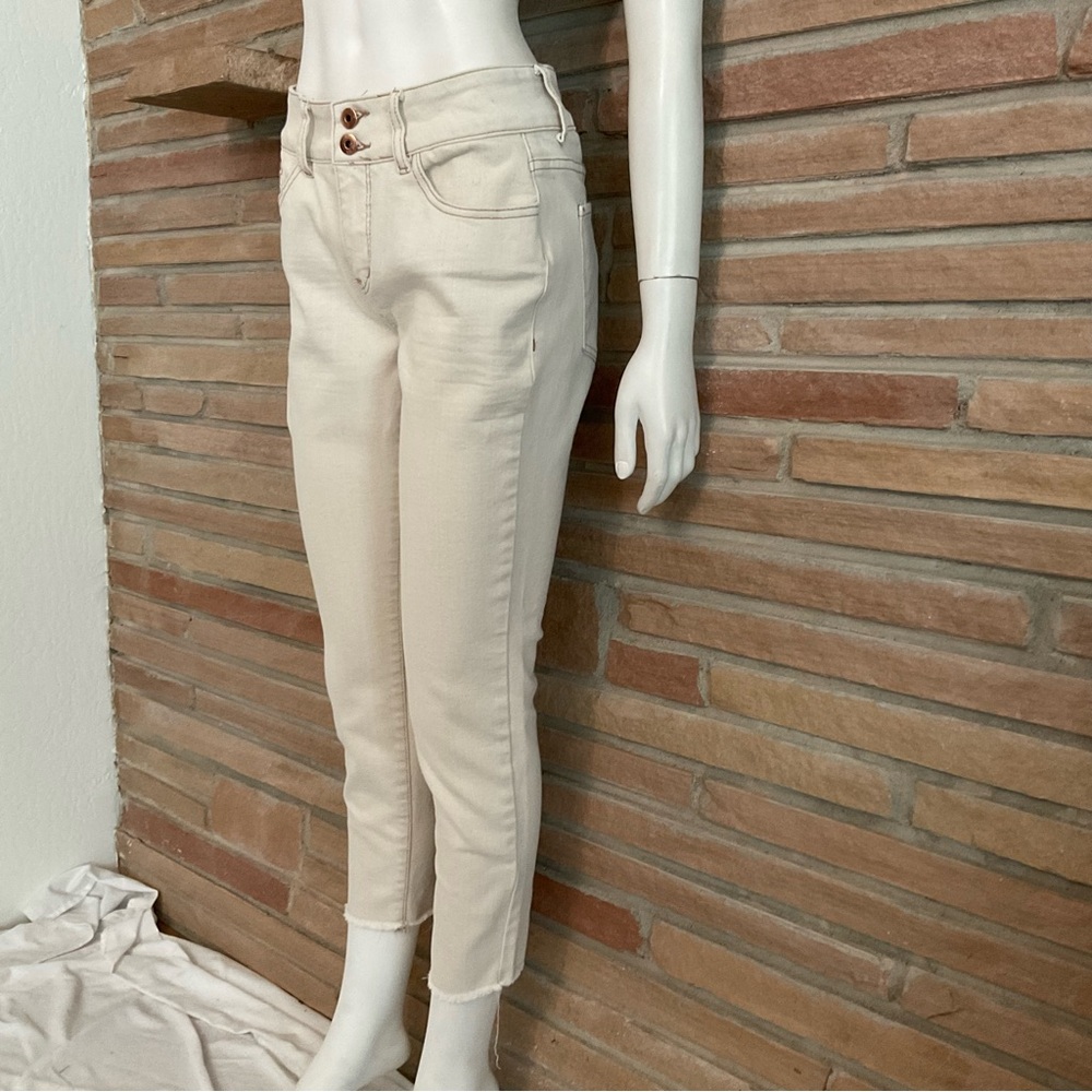 !iT Jeans Kylie High Rise Curvy Skinny Ankle Cream Size 4